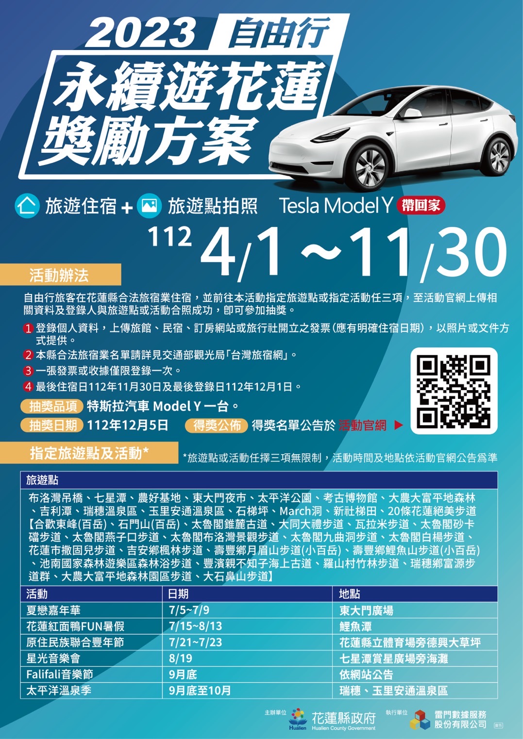 【花蓮北中南區業者推出多項星空活動 住宿再抽特斯拉電動汽車】缩略图