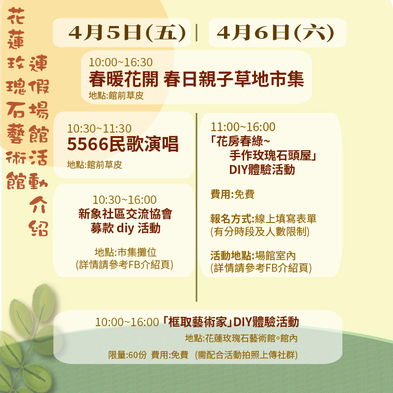 【把愛傳出去》春日親子草地市集 4/5~6登場】缩略图