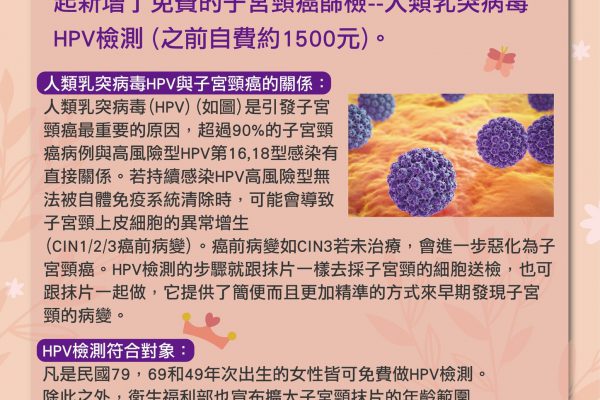 【HPV人類乳突病毒免費篩檢　臺灣婦女新春健康防癌好禮】　　缩略图